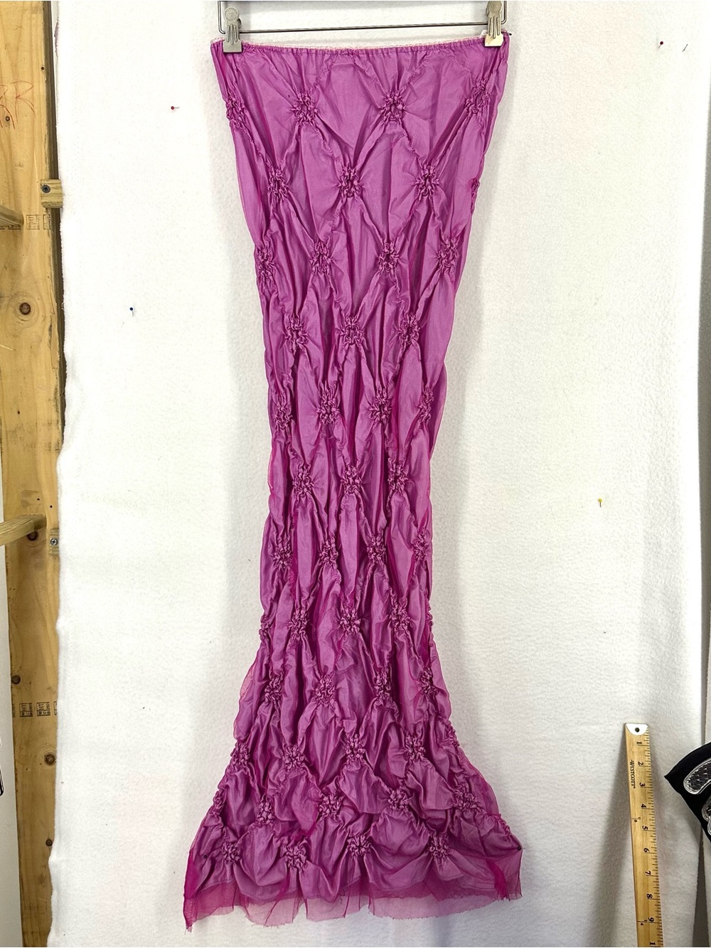 Sharagano Paris Pink Ruched Tulle Maxi Skirt Women’s Small Y2K Made in France